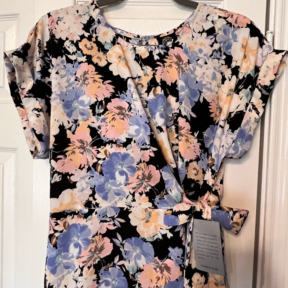 Floral Midi Wrap Dress